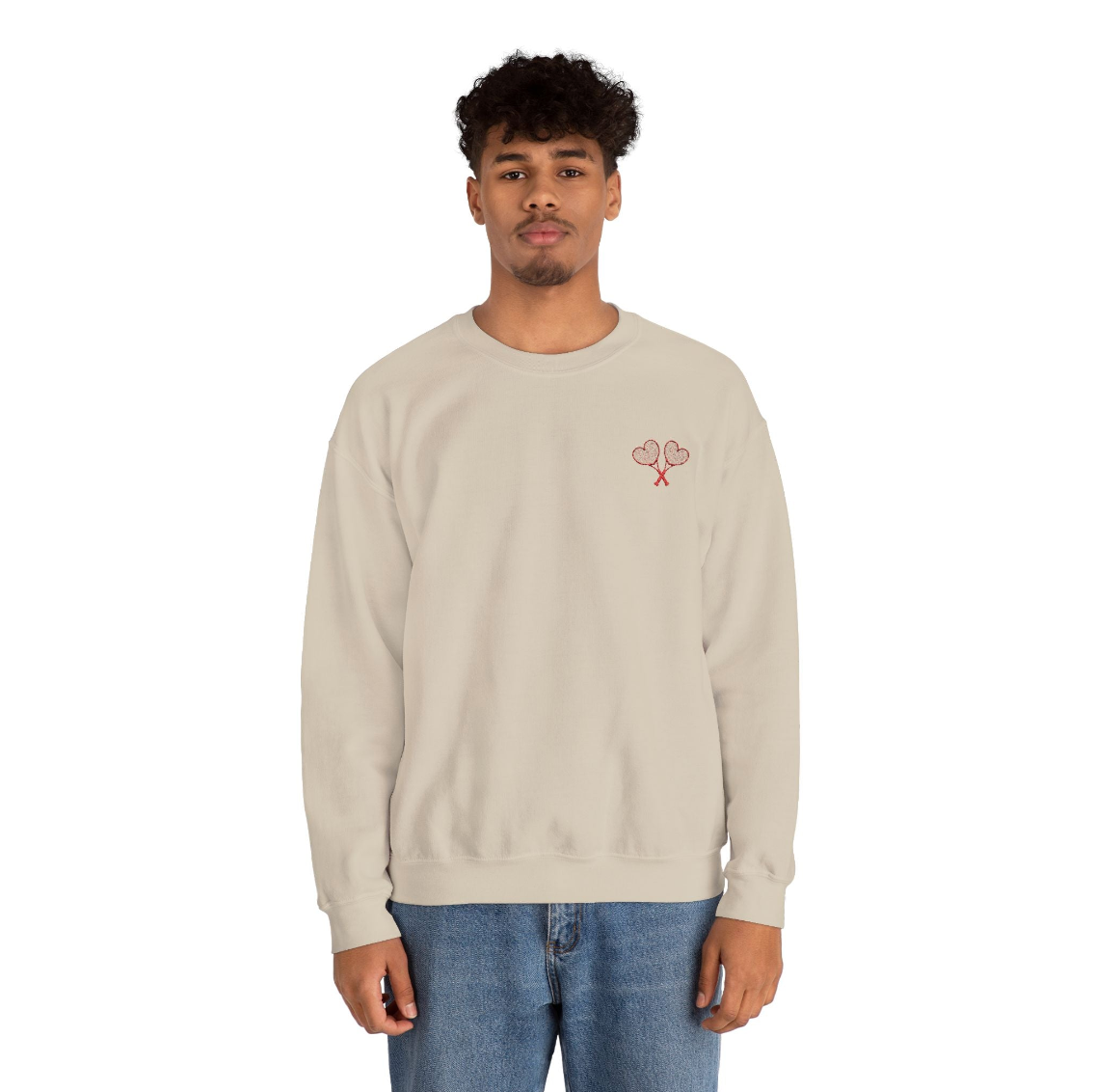 Love All Tennis Adult Embroidered Crewneck Sweatshirt